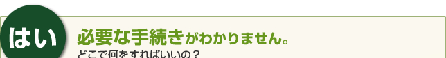 はい、必要な手続きがわかりません。