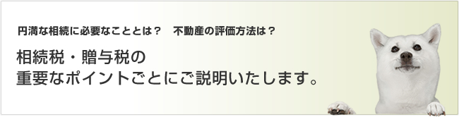 相続税・贈与税の重要なポイントごとにご説明いたします。